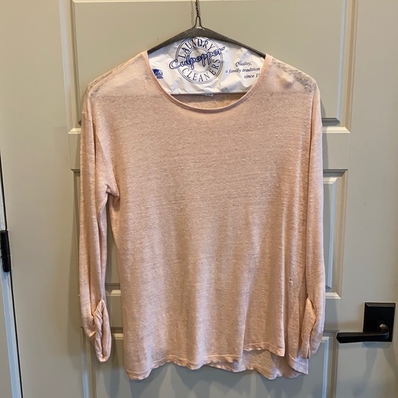 Vince 3/4 Sleeve Linen T-Shirt - Picture 2 of 9